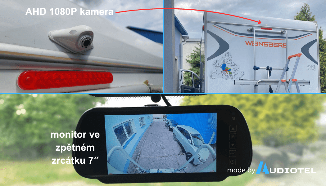 Fiat Ducato karavan - parkovací kamera + monitor v zrcátku + video