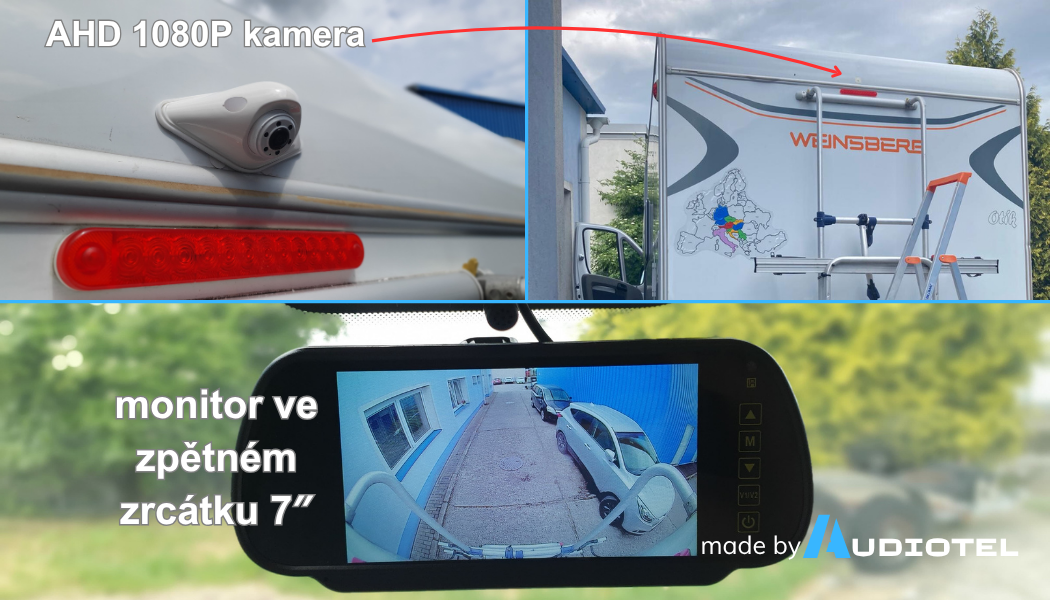 Fiat Ducato karavan - parkovací kamera + monitor v zrcátku + video